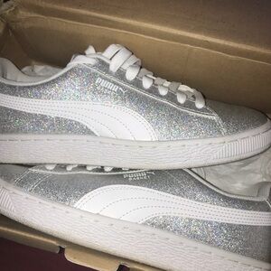 Puma Silver Glitter Sneakers